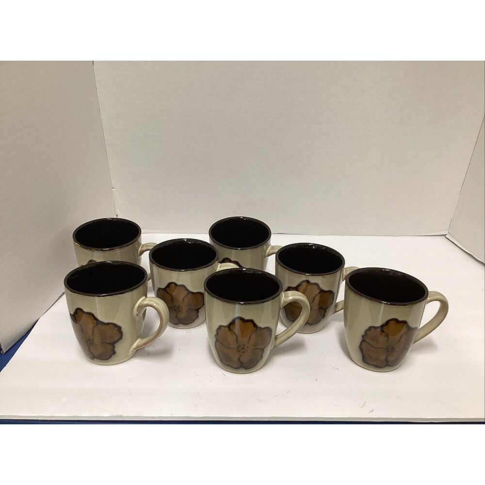 pfaltzgraff painted poppies mugs set of 7